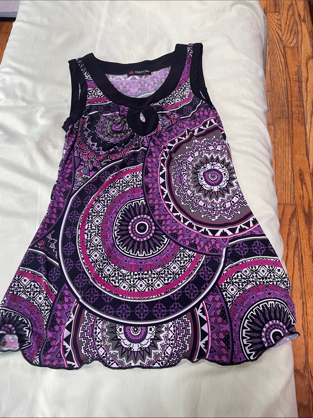Purple Mandala Print Sleeveless Tunic
